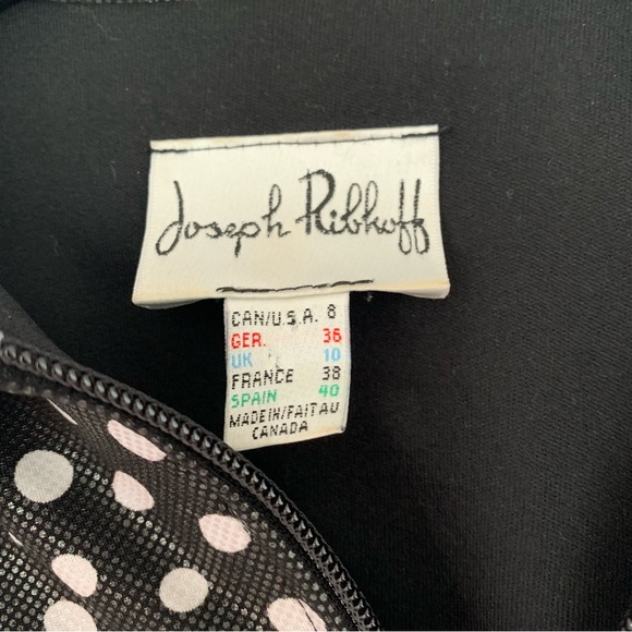 Joseph Ribkoff | Black and White Polka Dot Shiny Jacket sz 8 - Picture 2 of 8